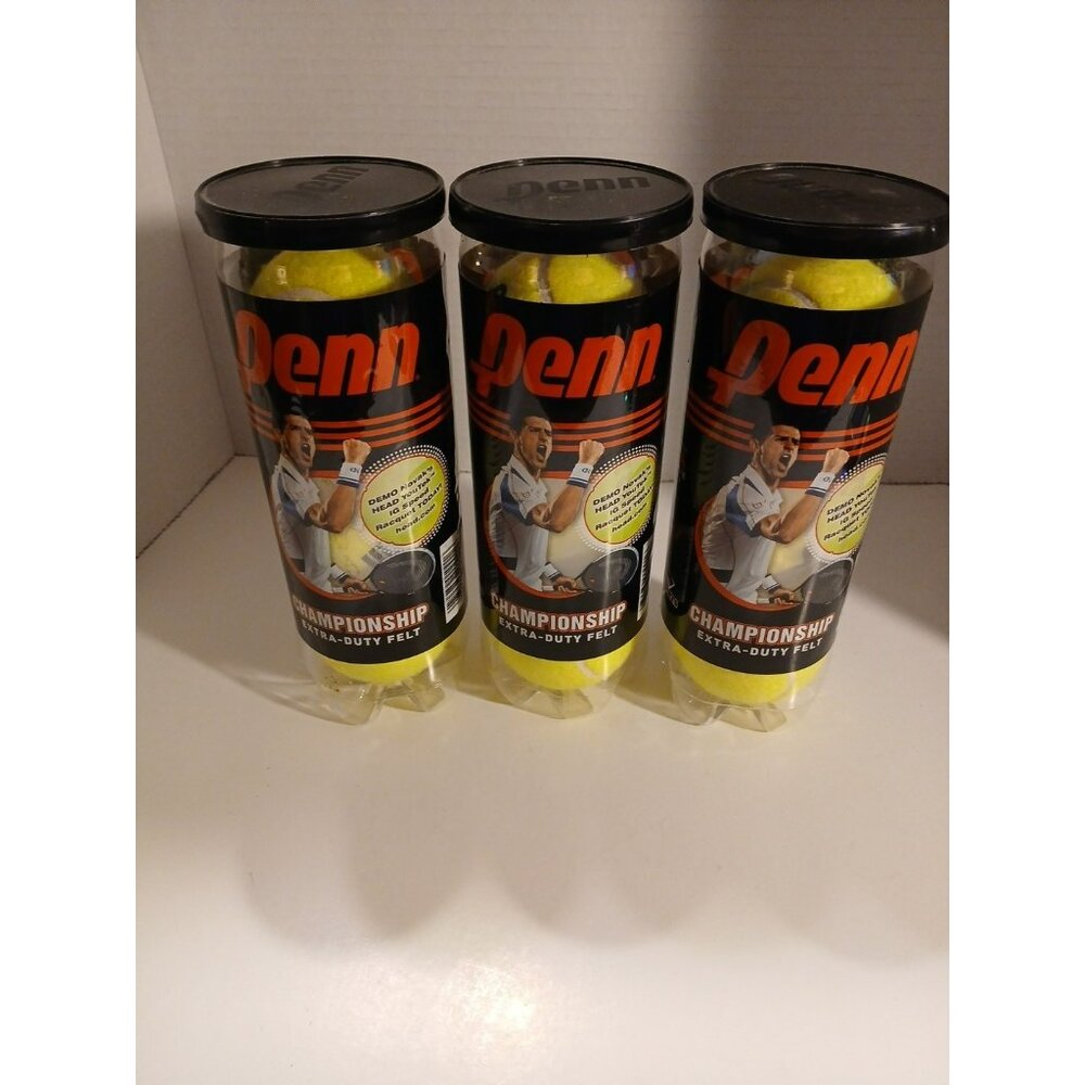 Lot Of 3 Penn Championship Extra-Duty Felt Tennis Balls Can - 3 Count per Can
